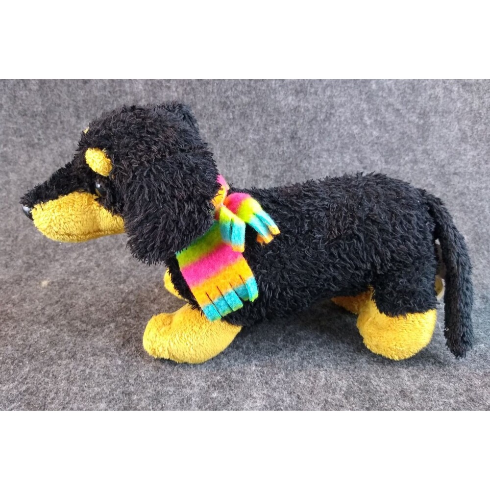 Aurora World Dachshund Plush Soft Stuffed Animal Toy Black Weiner Dog Doxie 8in